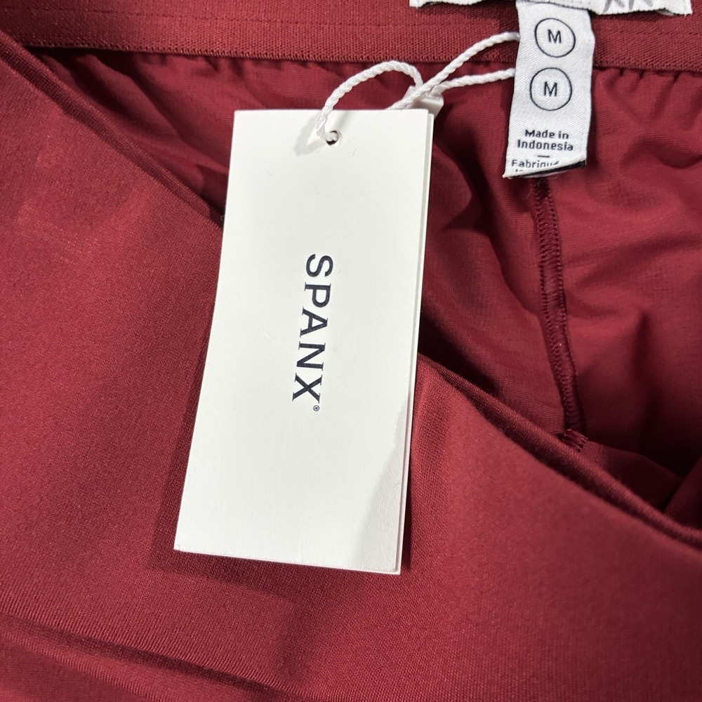 NWT Spanx Ponte Wrap Mini Skirt Deep Red Women's M 90s Minimalist Quiet Luxury - Picture 4 of 13
